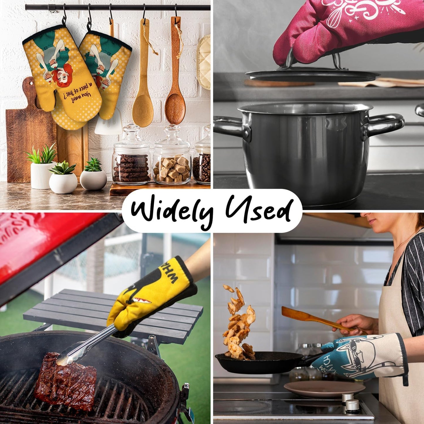 You Want a Piece of This Funny Yellow Oven Mitts with Hanging Loop and Silicone Non-Slip, Women Bakers Baking Kitchen Utensils 2-Piece Set, Gifts for Bake Lover Hostess Mom Wife BFF