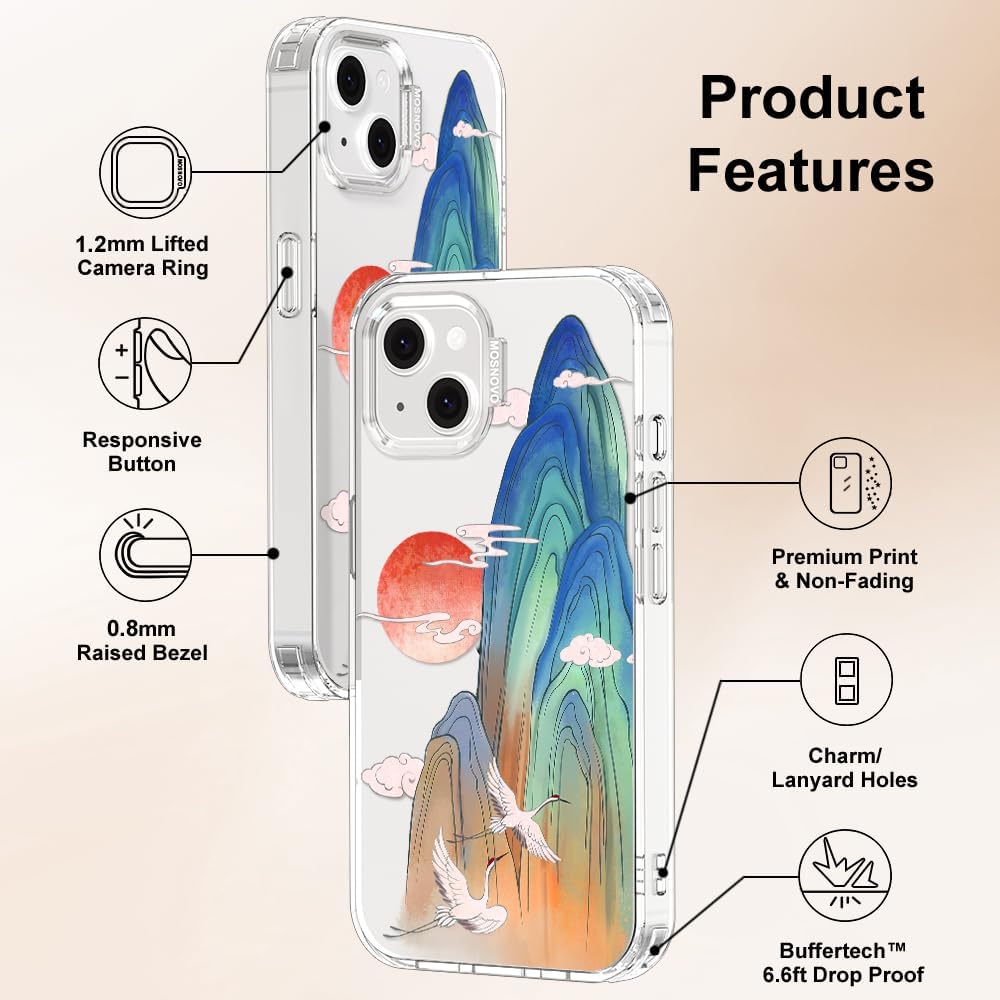Case for iPhone 13 Pro Max, [Buffertech 6.6ft Military-Grade Drop Protection] [Anti Peel Off Tech] Clear TPU Bumper Phone Case Cover Design - Lemon - Colors C