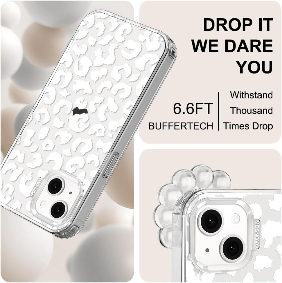 Case for iPhone 13 Pro Max, [Buffertech 6.6ft Military-Grade Drop Protection] [Anti Peel Off Tech] Clear TPU Bumper Phone Case Cover Design - Lemon - Colors C