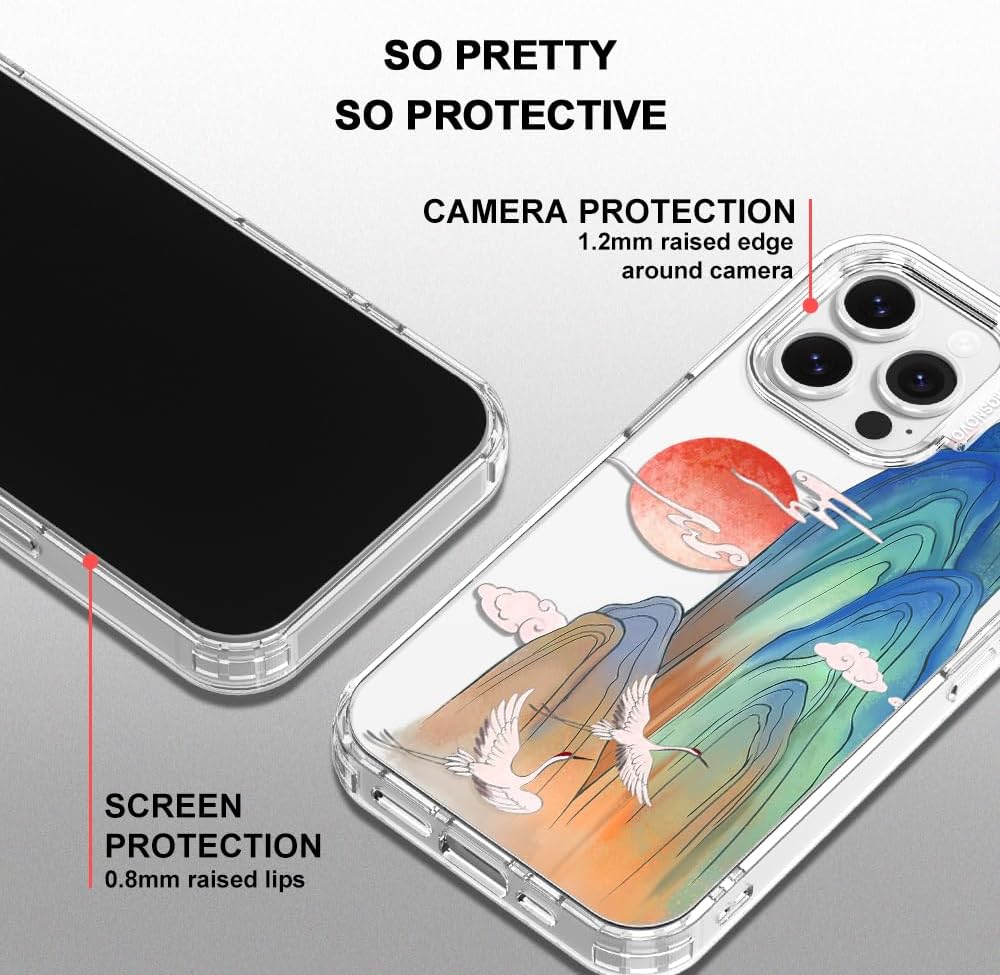 Case for iPhone 13 Pro Max, [Buffertech 6.6ft Military-Grade Drop Protection] [Anti Peel Off Tech] Clear TPU Bumper Phone Case Cover Design - Lemon - Colors C