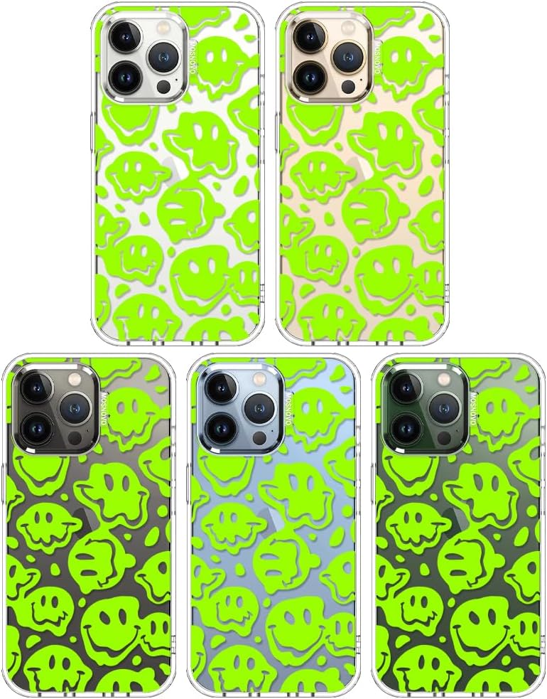 Case for iPhone 13 Pro Max, [Buffertech 6.6ft Military-Grade Drop Protection] [Anti Peel Off Tech] Clear TPU Bumper Phone Case Cover Design - Lemon - Colors C