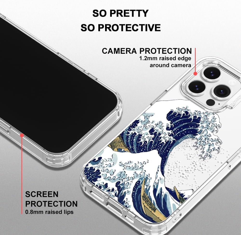 Case for iPhone 13 Pro Max, [Buffertech 6.6ft Military-Grade Drop Protection] [Anti Peel Off Tech] Clear TPU Bumper Phone Case Cover Design - Lemon - Colors C
