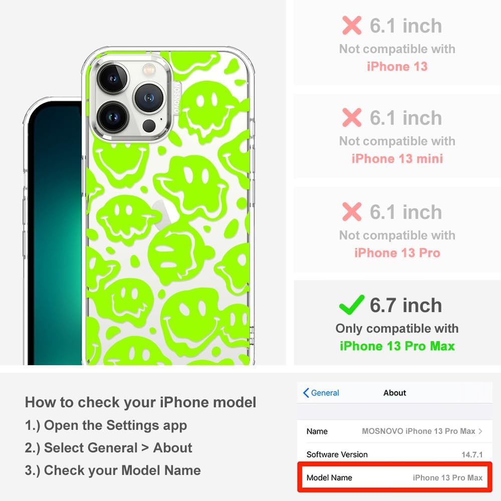Case for iPhone 13 Pro Max, [Buffertech 6.6ft Military-Grade Drop Protection] [Anti Peel Off Tech] Clear TPU Bumper Phone Case Cover Design - Lemon - Colors C