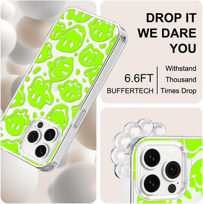 Case for iPhone 13 Pro Max, [Buffertech 6.6ft Military-Grade Drop Protection] [Anti Peel Off Tech] Clear TPU Bumper Phone Case Cover Design - Lemon - Colors C
