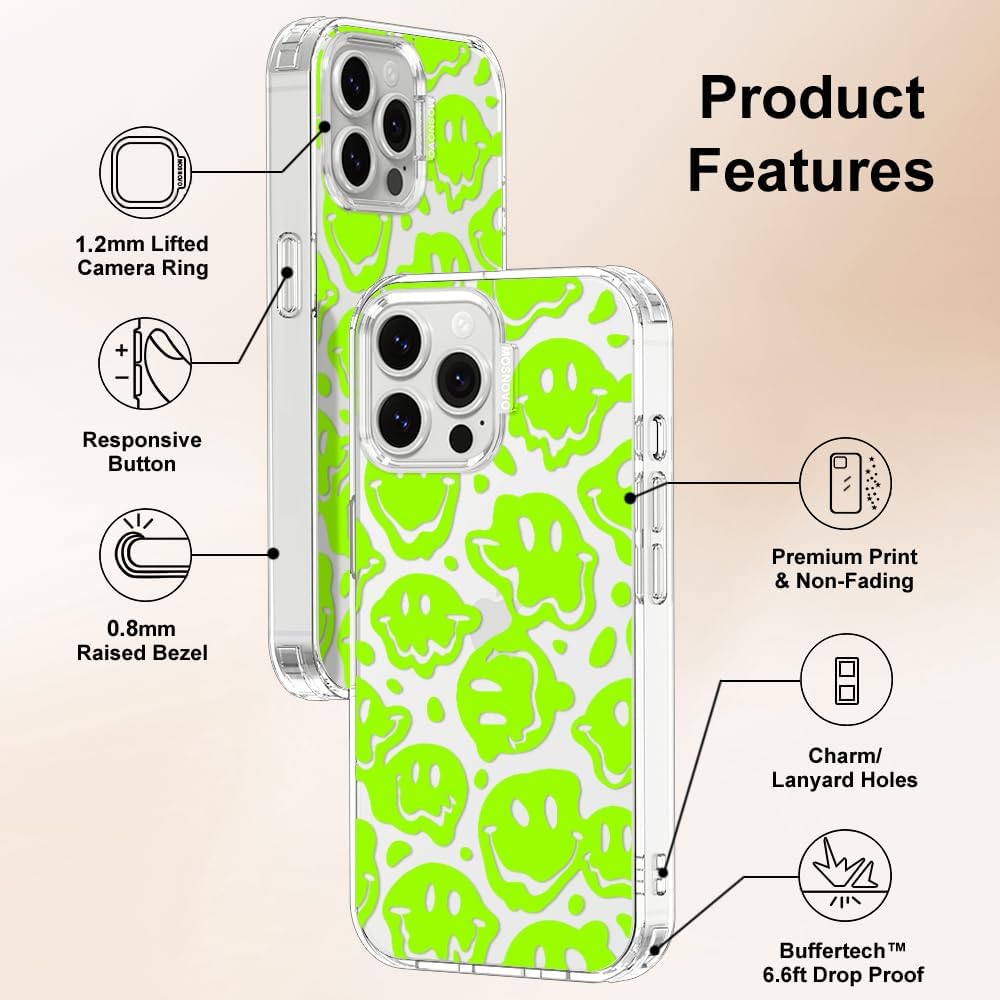 Case for iPhone 13 Pro Max, [Buffertech 6.6ft Military-Grade Drop Protection] [Anti Peel Off Tech] Clear TPU Bumper Phone Case Cover Design - Lemon - Colors C