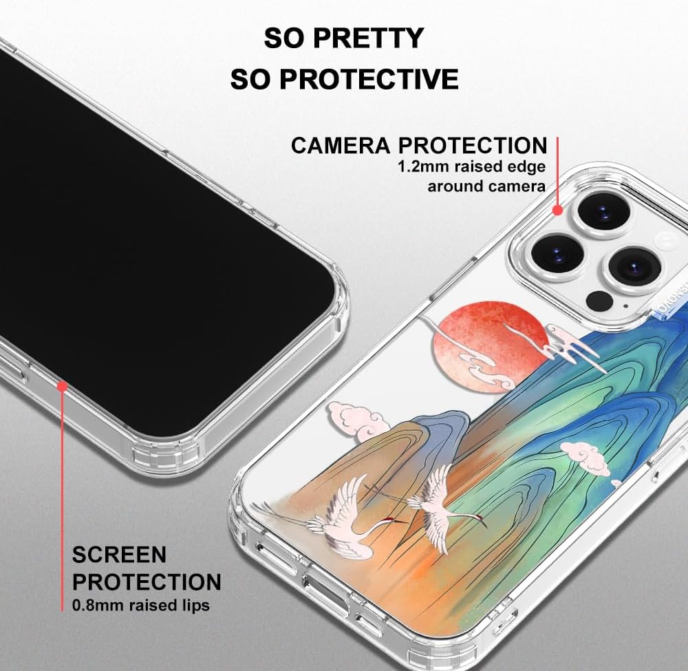 Case for iPhone 13 Pro Max, [Buffertech 6.6ft Military-Grade Drop Protection] [Anti Peel Off Tech] Clear TPU Bumper Phone Case Cover Design - Lemon - Colors C