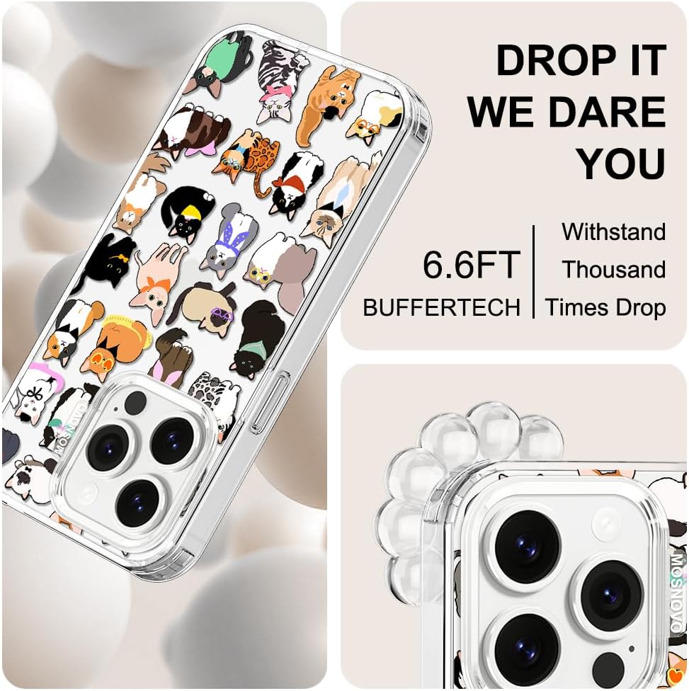 Case for iPhone 13 Pro Max, [Buffertech 6.6ft Military-Grade Drop Protection] [Anti Peel Off Tech] Clear TPU Bumper Phone Case Cover Design - Lemon - Colors C