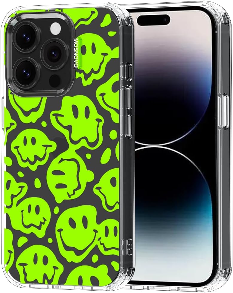 Case for iPhone 13 Pro Max, [Buffertech 6.6ft Military-Grade Drop Protection] [Anti Peel Off Tech] Clear TPU Bumper Phone Case Cover Design - Lemon - Colors C