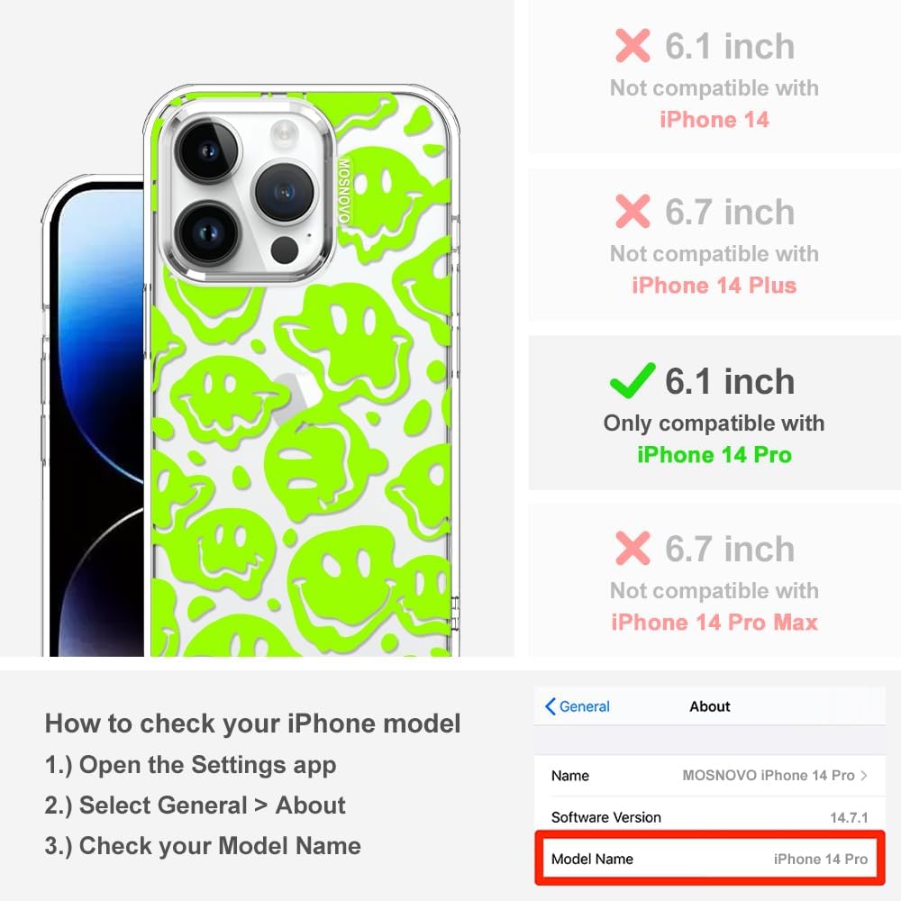 Case for iPhone 13 Pro Max, [Buffertech 6.6ft Military-Grade Drop Protection] [Anti Peel Off Tech] Clear TPU Bumper Phone Case Cover Design - Lemon - Colors C