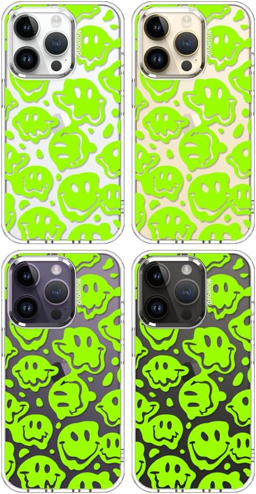 Case for iPhone 13 Pro Max, [Buffertech 6.6ft Military-Grade Drop Protection] [Anti Peel Off Tech] Clear TPU Bumper Phone Case Cover Design - Lemon - Colors C