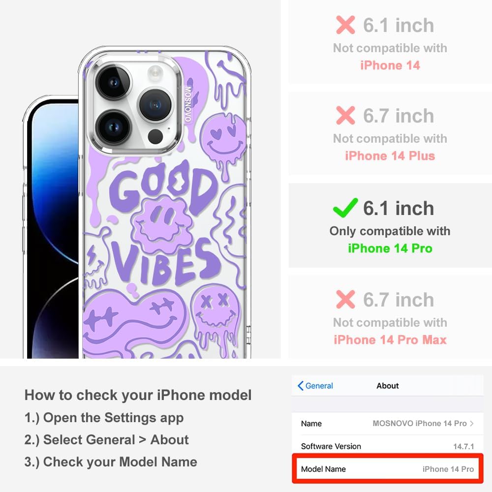 Case for iPhone 13 Pro Max, [Buffertech 6.6ft Military-Grade Drop Protection] [Anti Peel Off Tech] Clear TPU Bumper Phone Case Cover Design - Lemon - Colors C