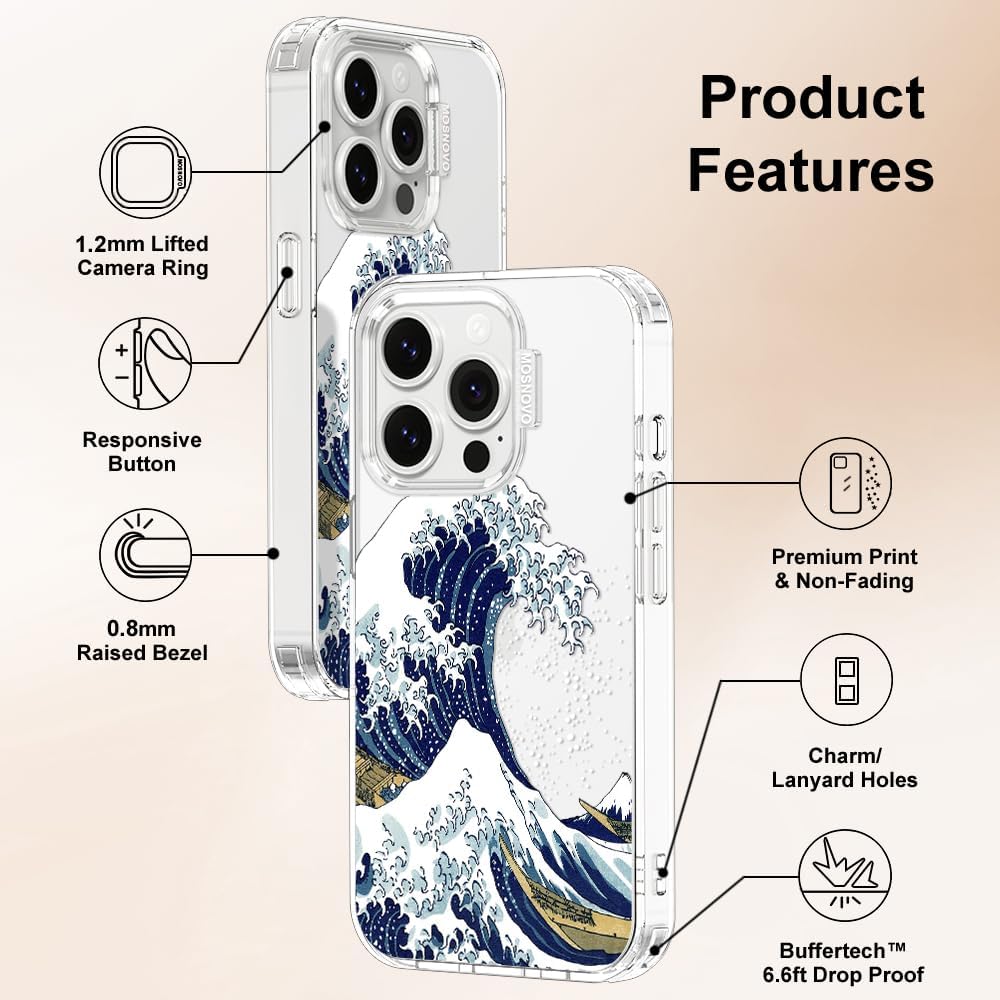 Case for iPhone 13 Pro Max, [Buffertech 6.6ft Military-Grade Drop Protection] [Anti Peel Off Tech] Clear TPU Bumper Phone Case Cover Design - Lemon - Colors C