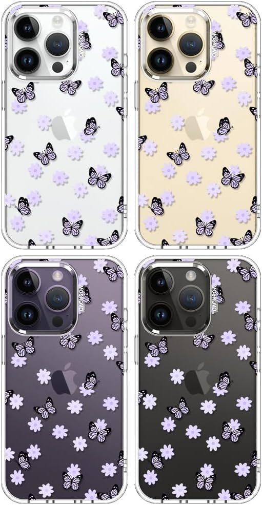 Case for iPhone 13 Pro Max, [Buffertech 6.6ft Military-Grade Drop Protection] [Anti Peel Off Tech] Clear TPU Bumper Phone Case Cover Design - Lemon - Colors C
