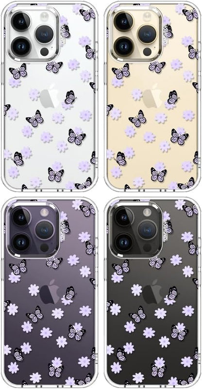 Case for iPhone 13 Pro Max, [Buffertech 6.6ft Military-Grade Drop Protection] [Anti Peel Off Tech] Clear TPU Bumper Phone Case Cover Design - Lemon - Colors C