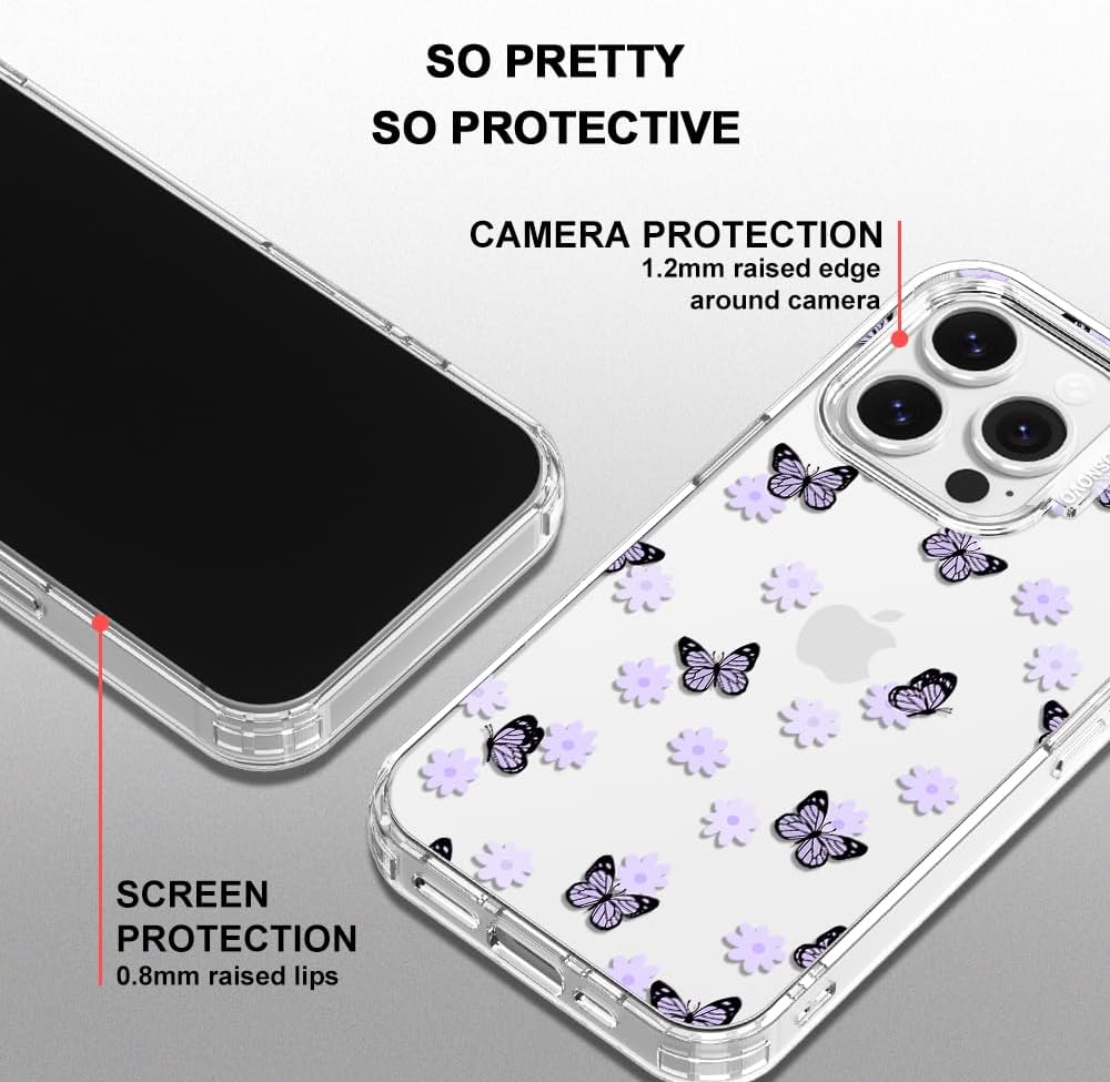 Case for iPhone 13 Pro Max, [Buffertech 6.6ft Military-Grade Drop Protection] [Anti Peel Off Tech] Clear TPU Bumper Phone Case Cover Design - Lemon - Colors C