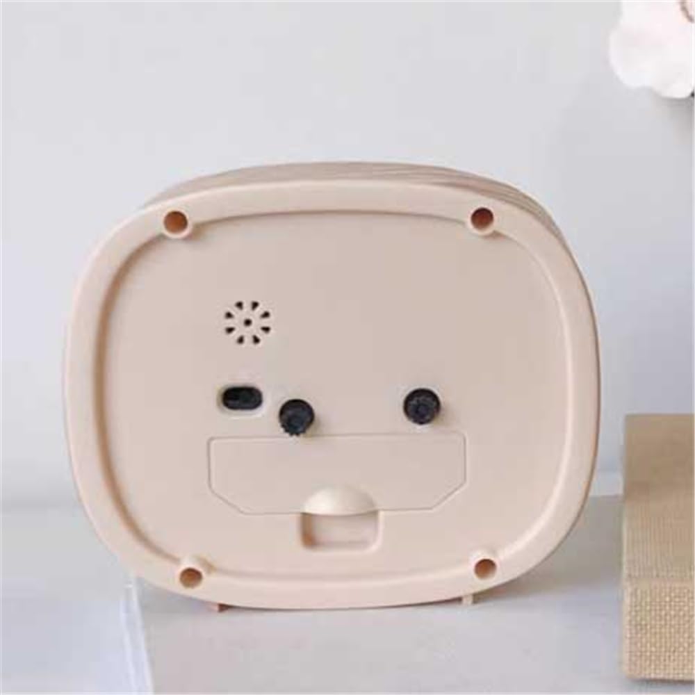 Tabletop Square Yellow Brown Battery Operated Analog Alarm Clock for Living Room Bedroom Bedside Desk Non Ticking Decorative Travel(Brown)