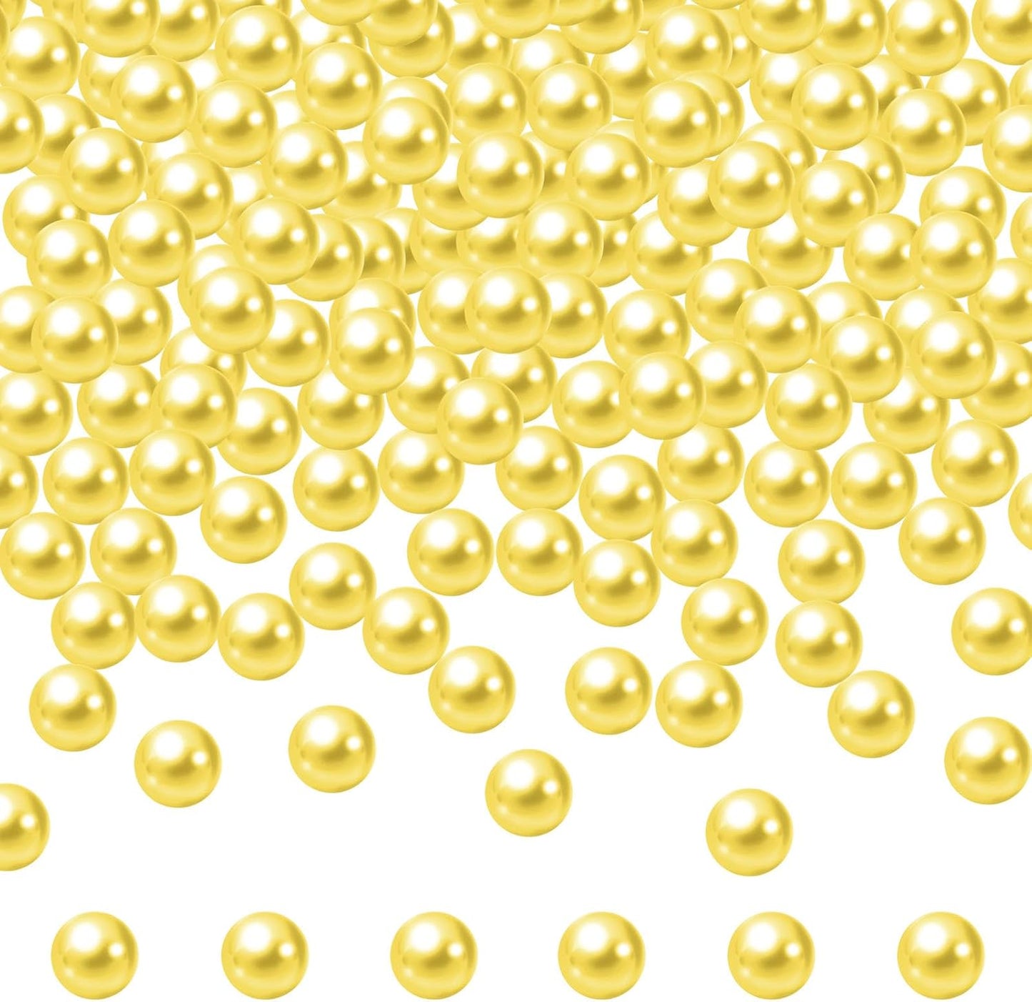 1100PCS Lemon Yellow Pearls Beads for Centerpieces Vases, 8mm Makeup No Hole Beads to Hold Lipstick Eyeliner, Vase Filler Pearl for Table Wedding Party Decor