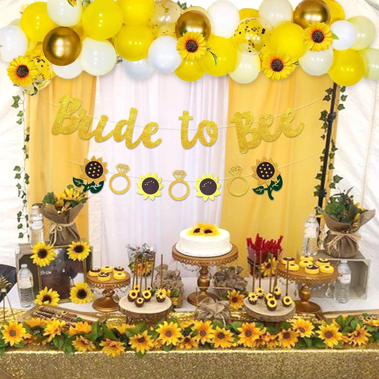 Bride to Bee Bridal Shower Decoration Bee Theme Wedding Banner | Bride to Bee Bridal Shower Banner Backdrop Sunflowers Bee Theme Bridal Shower Decorations Bride to Be Engagement Banner