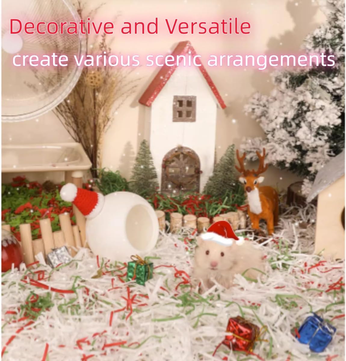 MANON ROSA Small Animal Bedding Colorful Hamster Nesting Paper Material Cozy Safe for Bird Guinea Pig Chinchilla Mice Gerbils Rat Pets (Yellow Black)