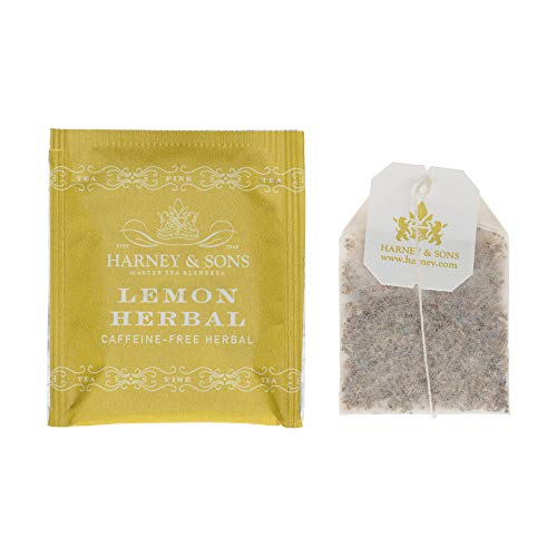 Harney & Sons Lemon Herbal Tea Bags, 50 Count | Caffeine-free herbal tea with lemongrass, lemon peel and natural lemon flavor.