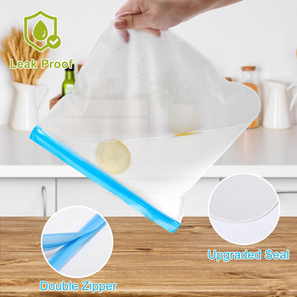 10 Pack Stand-Up Reusable Snack Bags, Dishwasher Safe Leakproof Reusable Freezer Bags, BPA Free Food Storage Bags for Snacks, Meal Prep, Home Organization (Yellow, 10Snack)