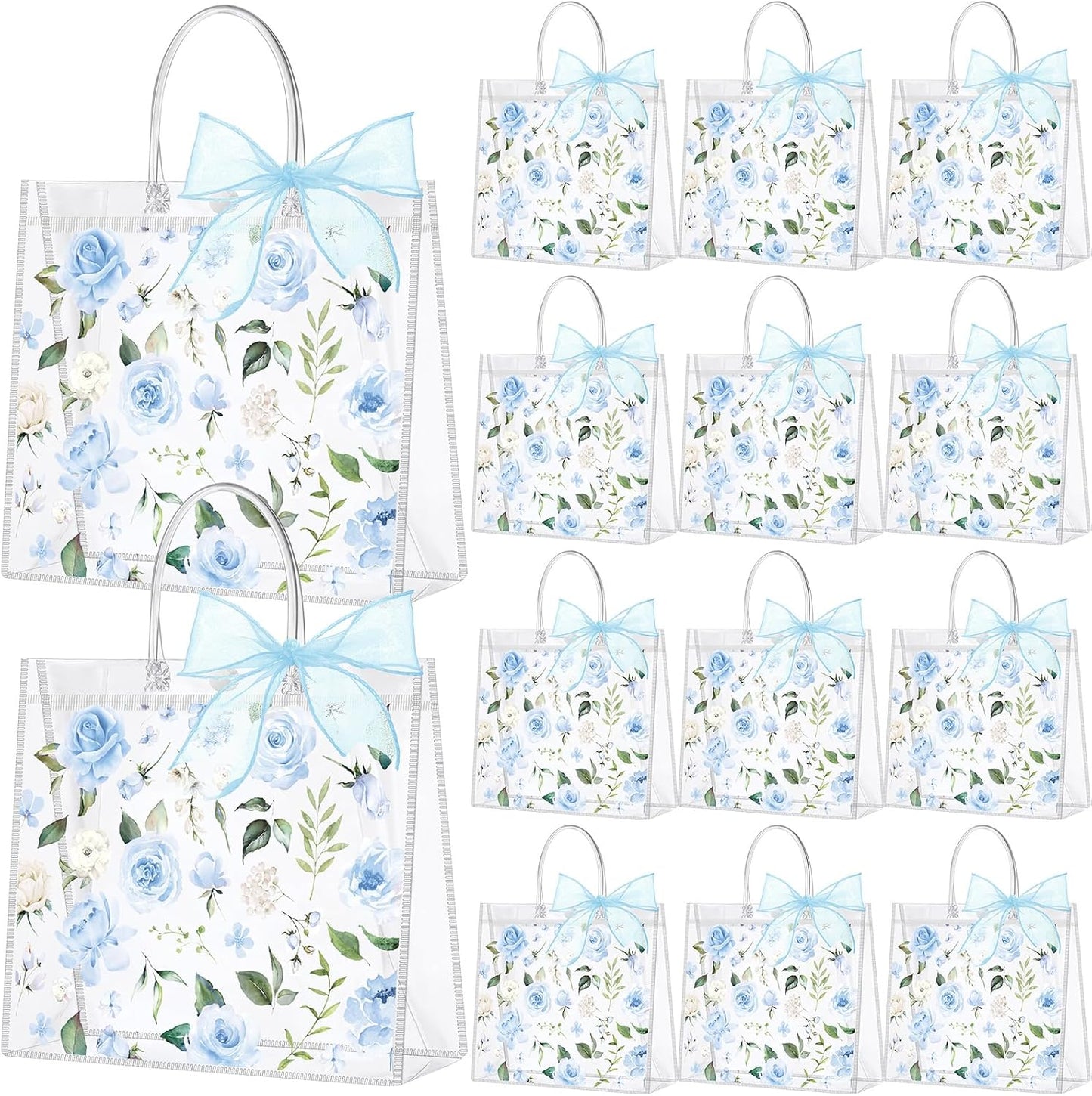 24 Pcs Clear Lemon Gift Bags with Handles Bulk Summer Fruit Candy Treat Goodie Tote Bags Reusable PVC Lemon Pouches for Wedding Birthday Baby Shower Party Supplies