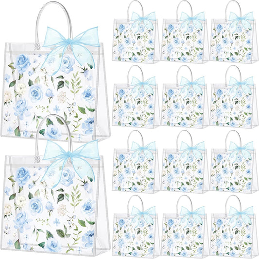 24 Pcs Clear Lemon Gift Bags with Handles Bulk Summer Fruit Candy Treat Goodie Tote Bags Reusable PVC Lemon Pouches for Wedding Birthday Baby Shower Party Supplies