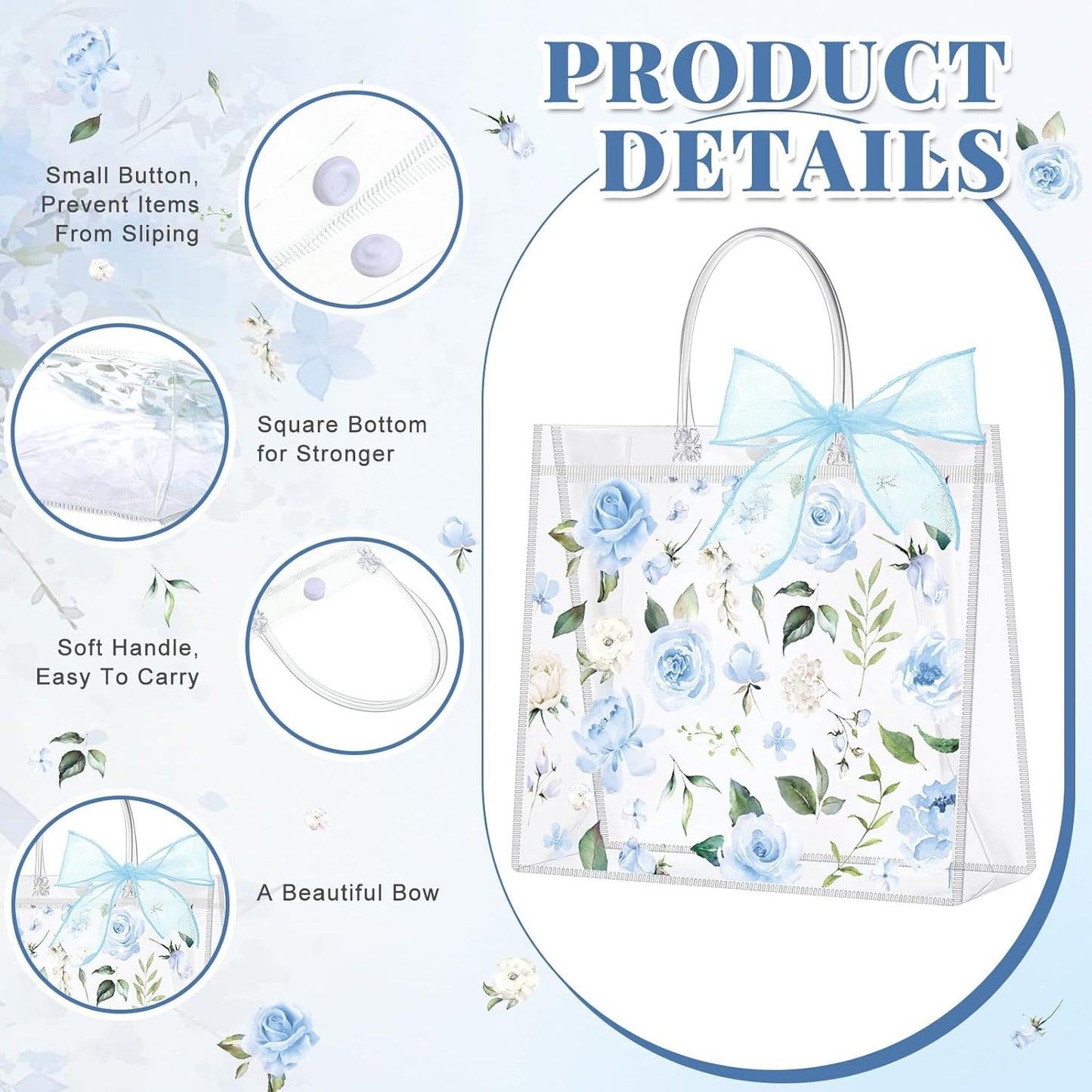 24 Pcs Clear Lemon Gift Bags with Handles Bulk Summer Fruit Candy Treat Goodie Tote Bags Reusable PVC Lemon Pouches for Wedding Birthday Baby Shower Party Supplies