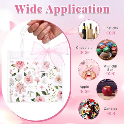 24 Pcs Clear Lemon Gift Bags with Handles Bulk Summer Fruit Candy Treat Goodie Tote Bags Reusable PVC Lemon Pouches for Wedding Birthday Baby Shower Party Supplies