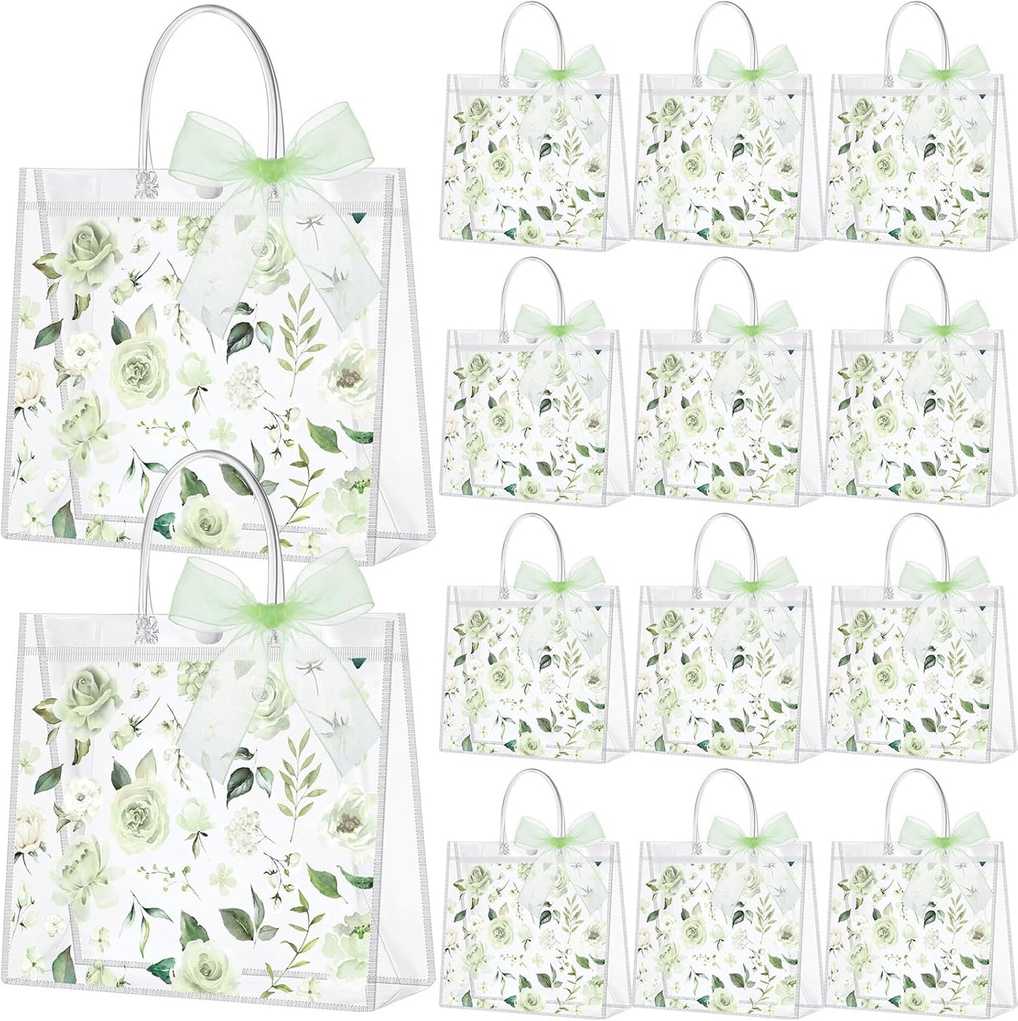 24 Pcs Clear Lemon Gift Bags with Handles Bulk Summer Fruit Candy Treat Goodie Tote Bags Reusable PVC Lemon Pouches for Wedding Birthday Baby Shower Party Supplies