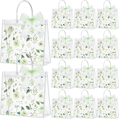 24 Pcs Clear Lemon Gift Bags with Handles Bulk Summer Fruit Candy Treat Goodie Tote Bags Reusable PVC Lemon Pouches for Wedding Birthday Baby Shower Party Supplies