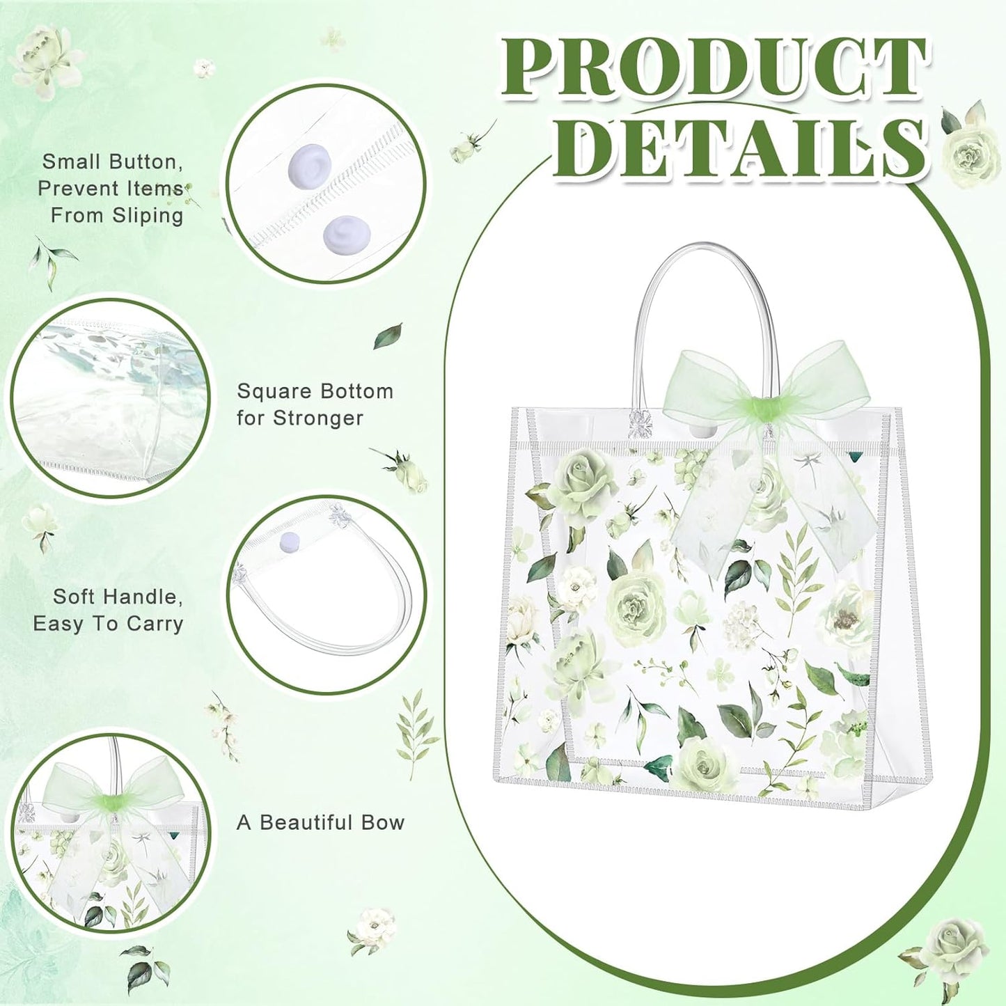 24 Pcs Clear Lemon Gift Bags with Handles Bulk Summer Fruit Candy Treat Goodie Tote Bags Reusable PVC Lemon Pouches for Wedding Birthday Baby Shower Party Supplies
