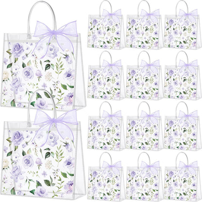 24 Pcs Clear Lemon Gift Bags with Handles Bulk Summer Fruit Candy Treat Goodie Tote Bags Reusable PVC Lemon Pouches for Wedding Birthday Baby Shower Party Supplies