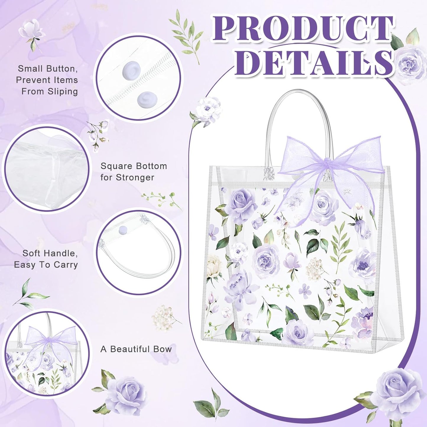24 Pcs Clear Lemon Gift Bags with Handles Bulk Summer Fruit Candy Treat Goodie Tote Bags Reusable PVC Lemon Pouches for Wedding Birthday Baby Shower Party Supplies