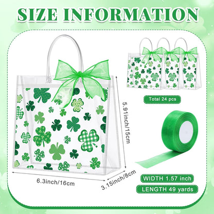 24 Pcs Clear Lemon Gift Bags with Handles Bulk Summer Fruit Candy Treat Goodie Tote Bags Reusable PVC Lemon Pouches for Wedding Birthday Baby Shower Party Supplies