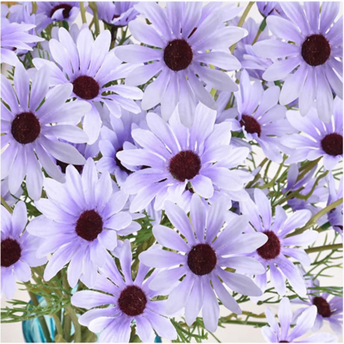 10 Bundles Yellow Artificial Daisy Flowers, 20" | UV Resistant, Outdoor, Stems & Faux Greenery, Home Garden Vase Table Decor