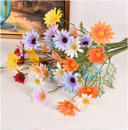 10 Bundles Yellow Artificial Daisy Flowers, 20" | UV Resistant, Outdoor, Stems & Faux Greenery, Home Garden Vase Table Decor