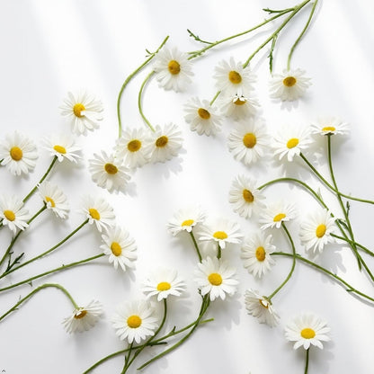 10 Bundles Yellow Artificial Daisy Flowers, 20" | UV Resistant, Outdoor, Stems & Faux Greenery, Home Garden Vase Table Decor