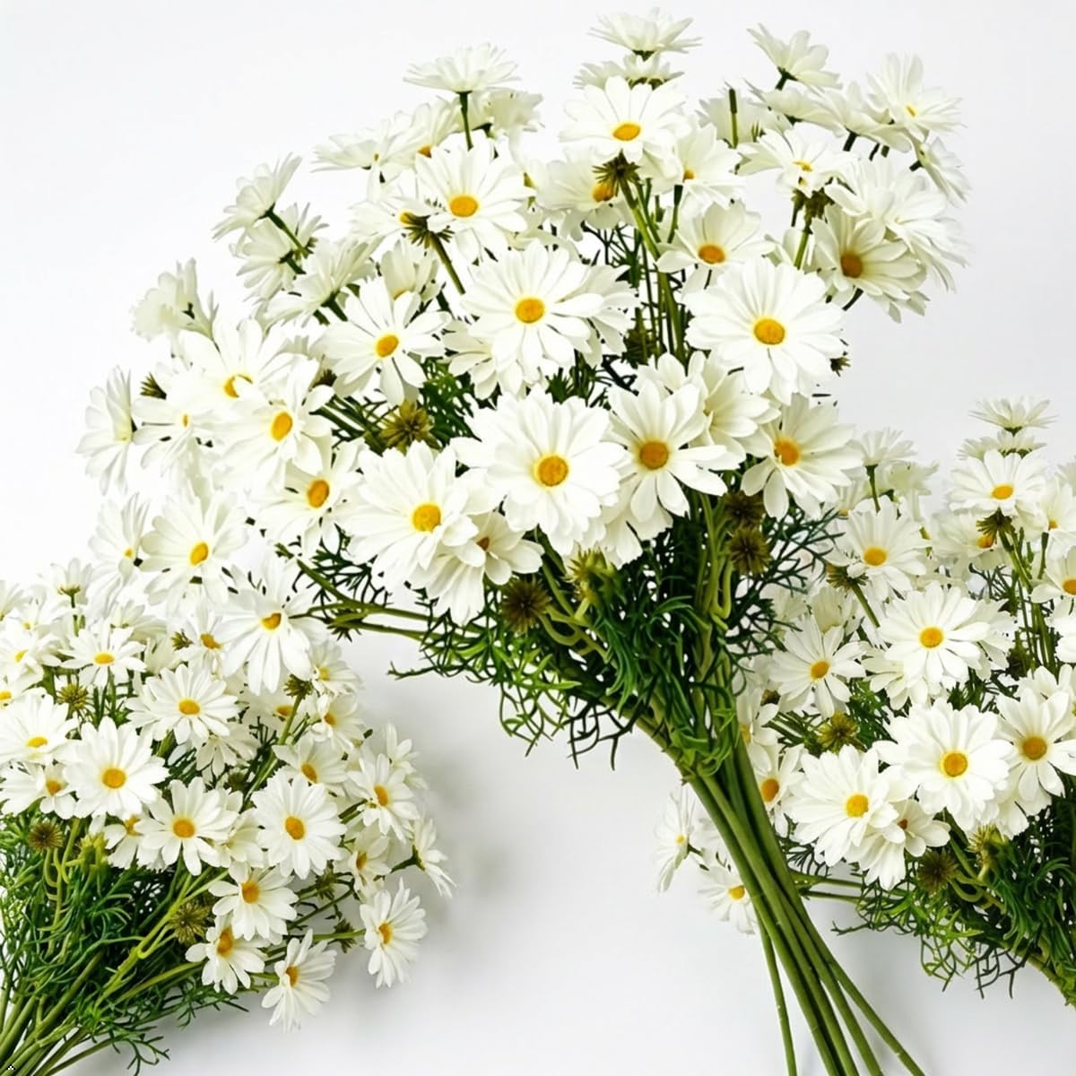 10 Bundles Yellow Artificial Daisy Flowers, 20" | UV Resistant, Outdoor, Stems & Faux Greenery, Home Garden Vase Table Decor