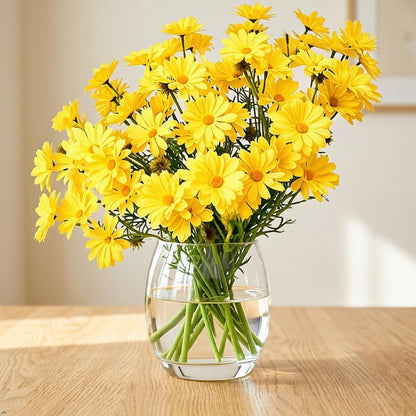10 Bundles Yellow Artificial Daisy Flowers, 20" | UV Resistant, Outdoor, Stems & Faux Greenery, Home Garden Vase Table Decor