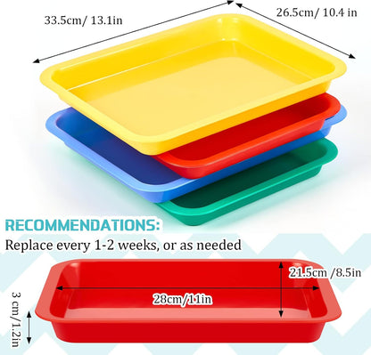 for you 8 Pcs Kitten Litter Box 11 x 8.5 X1.2 Inch Plastic Portable Small Litter Pan Low Entry Waterproof Bunny Cat Shallow Tray Travel Toilet for Kitty Guinea Pig Rabbit Small Pet(Multicolor)