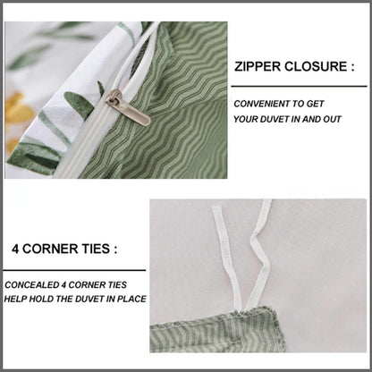 Floral Duvet Cover Twin Size - Yellow Flowers And Green Leaf Spring Botanical Printed Microfiber Comforter Cover Set - 2 Piece 68x90 Soft and Lightweight Quilt Cover, Farmhouse Style for Women men