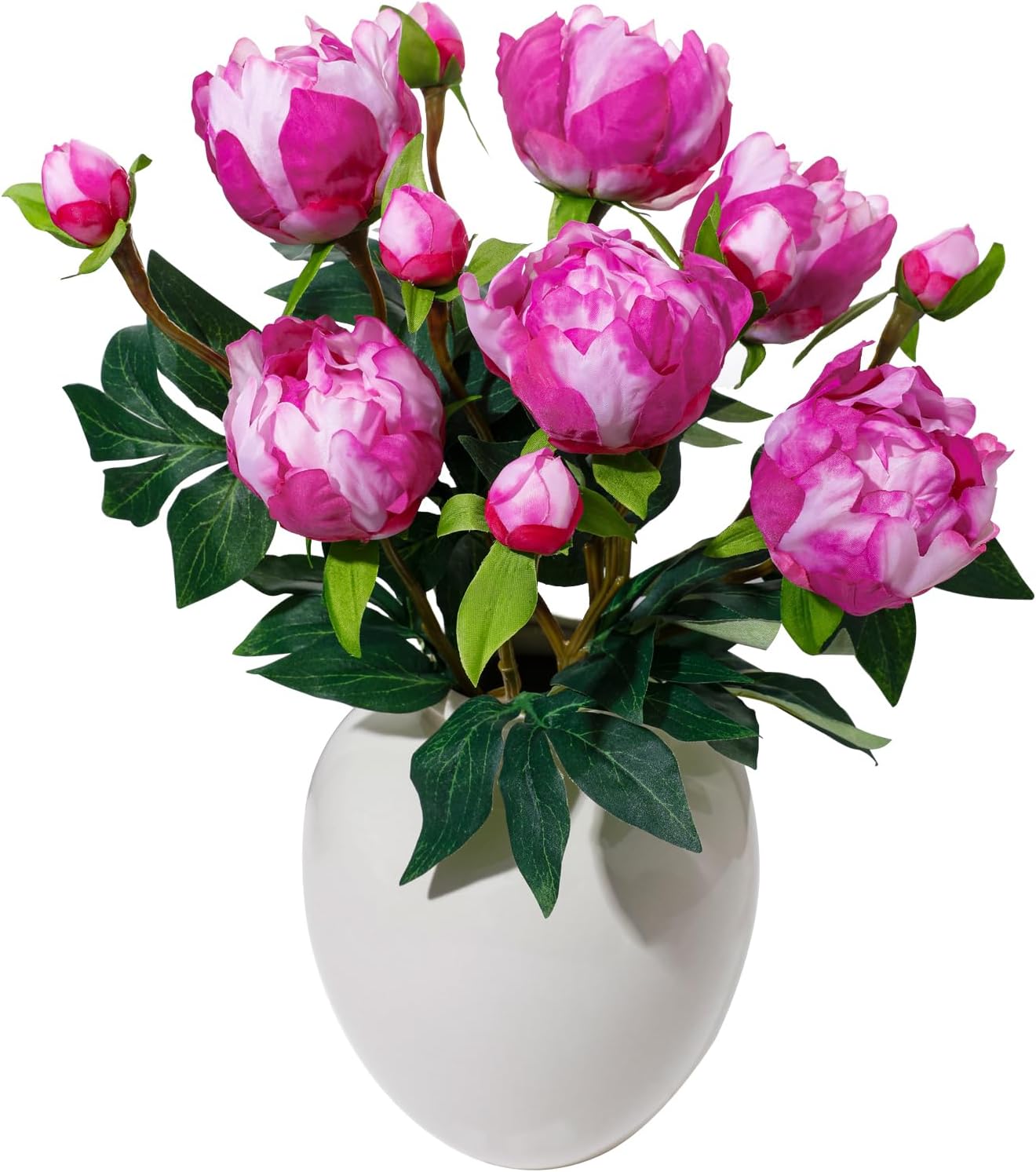 6PCS Yellow Peonies Artificial Flowers, Realistic 2 Heads Silk Peonies with Stems & Buds, 17.51" Faux Peony Bouquets for Wedding Centerpieces DIY Home Table Vase Decor