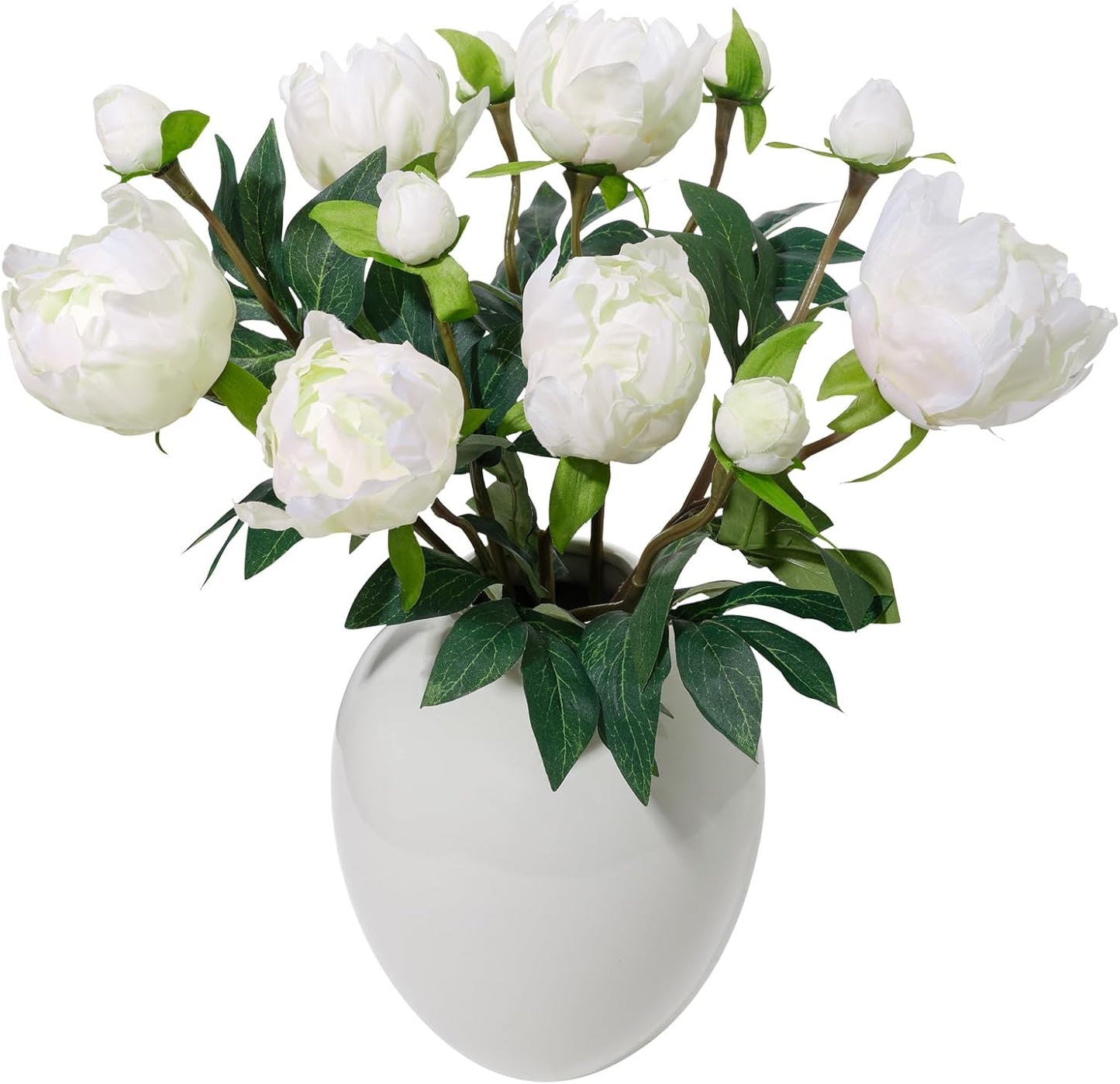 6PCS Yellow Peonies Artificial Flowers, Realistic 2 Heads Silk Peonies with Stems & Buds, 17.51" Faux Peony Bouquets for Wedding Centerpieces DIY Home Table Vase Decor