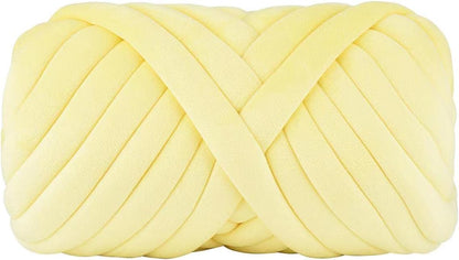 Chunky Cotton Yarn for Arm Knitting Crochet Super Saver Jumbo Giant Bulky Premier Yarn for Making Pets House Blanket (Yellow)