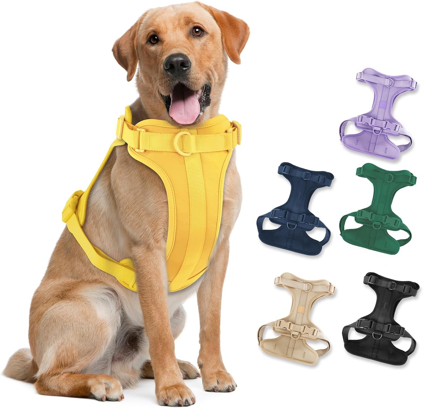 Wisedog No Pull Dog Harness, Butter Yellow, Large | Lightweight, Adjustable Breathable Pet Vest, Soft & Comfortable Cushion, Small Medium Large Dogs