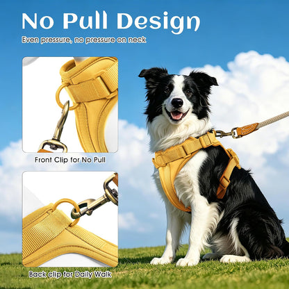 Wisedog No Pull Dog Harness, Butter Yellow, Large | Lightweight, Adjustable Breathable Pet Vest, Soft & Comfortable Cushion, Small Medium Large Dogs