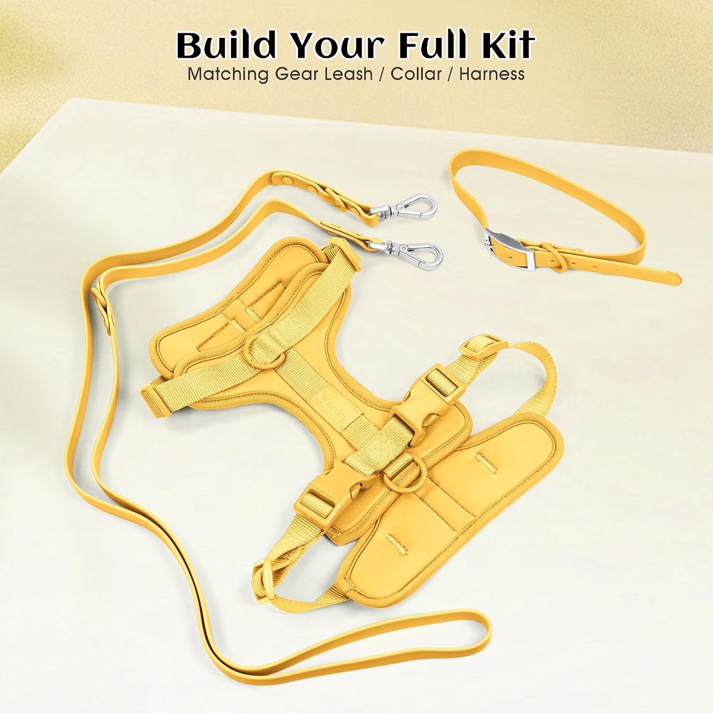Wisedog No Pull Dog Harness, Butter Yellow, Large | Lightweight, Adjustable Breathable Pet Vest, Soft & Comfortable Cushion, Small Medium Large Dogs