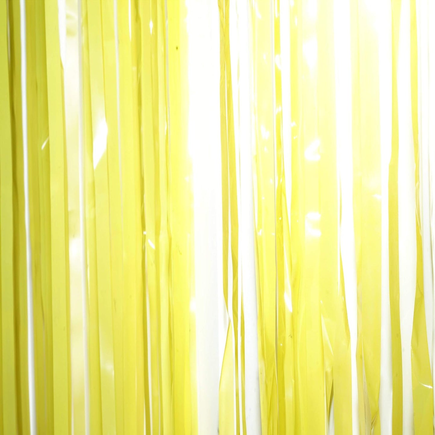 Yellow Tinsel Foil Fringe Curtains Decorations - You Are My Sunshine Baby Shower Birthday Party Photo Backdrops Props Decorations, 2pc