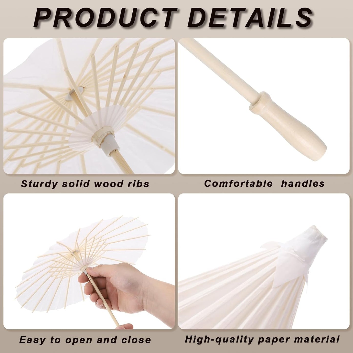 6 Pcs Paper Umbrellas,23.6" Paper Parasol DIY Oiled Painting Umbrellas for Photography Props Craft Party Wedding Decoration,Yellow